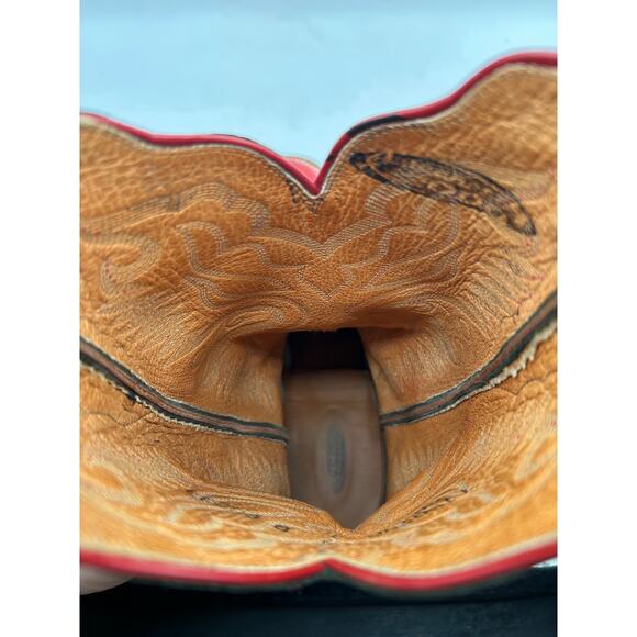 Lucchese 2000 8 Full Quill Ostrich Red Black Women’s Western Cowgirl Boots - Picture 8 of 9